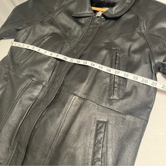 Vintage American Leather Black Long Genuine Leather Jacket - Picture 16 of 16